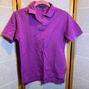 Cross Creek Mens Vintage Purple Cotton Pique Short Sleeve Polo Shirt Size M USA